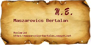 Maszarovics Bertalan névjegykártya