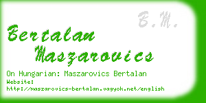 bertalan maszarovics business card